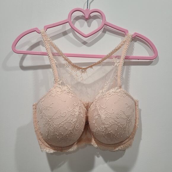 Victoria's Secret Womens Sz 32DDD Pink Dream Angels Lined Demi High Neck Bra - Picture 1 of 6
